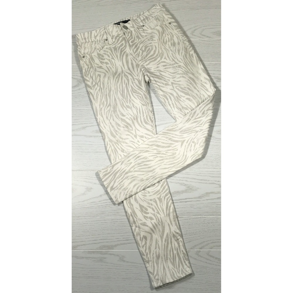 Hudson Nico Skinny Jeans Women's 27 Distorted Zebra Mid Rise Stretch New $185